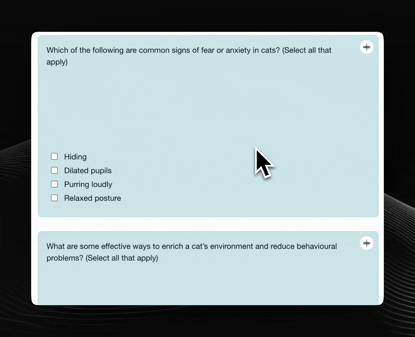 Quanta success state on a multiple-answer question